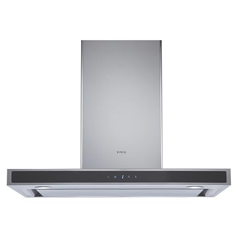 Elica 90 cm 1010 m3/hr Deep Silent Chimney (TRIM EDS HE LTW 90 TC4V LED, 1 3D Filter, Touch Control, Steel/Grey)