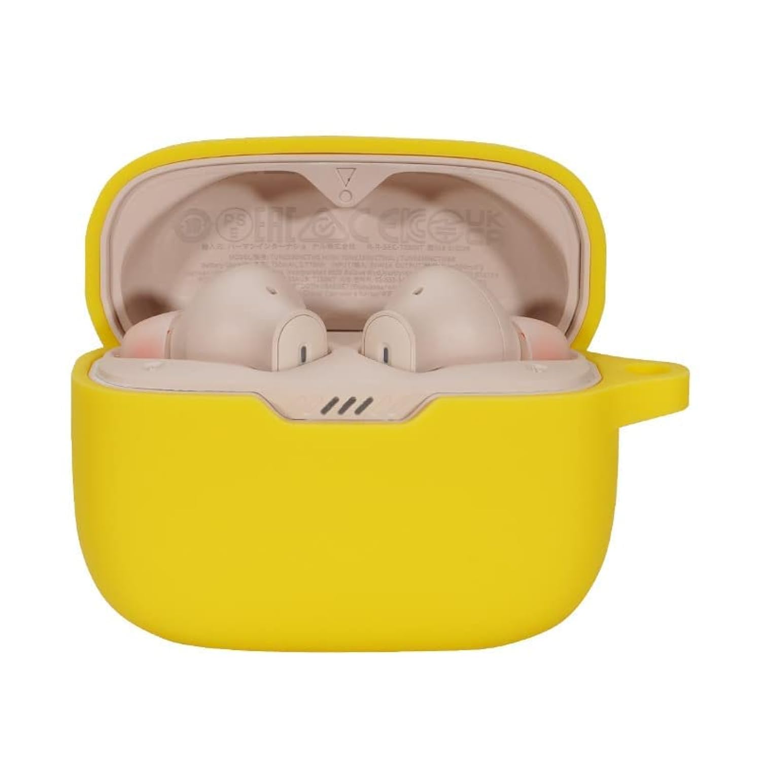 QINOUK Case for JBL Tune 230NC TWS, [Shockproof] Premium Soft Silicone Full-Body Protection Case with D Shape Clip, Compatible with JBL Tune 230NC TWS [Anti-fingerprint]-Yellow