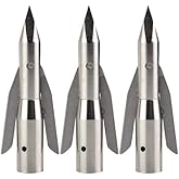 Archery Bowfishing Broadheads Stainless Steel Arrowhead Hunting Broadheads | 288 Grain 2 Blades Screw In Arrow Tips 6/12 Pcs