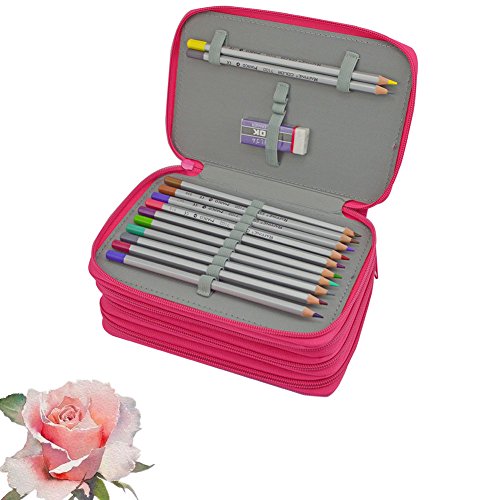 image for BARHOMO Pencil Case Professional 4 Layers and 4 Zippers,Anti-drop and 