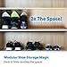 Livin' Well Stack-A-Shoe Shoe Racks for Closets - 10 Inch Long Adjustable Stackable Shoe Organizer for Closet 6pk, Black