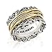 Paz Creations YG .925 Sterling Silver Spinner Ring with Gold Over Silver, Made in Israel