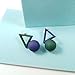 Simple Geometric Triangle Earrings Female Bead Jewelry Earrings Asymmetric