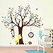 ElecMotive Cartoon Forest Animal Monkey Owls Fox Rabbits Hedgehog Tree Swing Nursery Wall Stickers Wall Murals DIY Posters Vinyl Removable Art Wall Decals for Kids Girls Room Decoration (Giraffe)