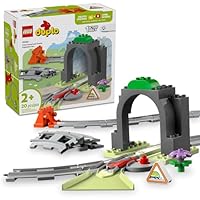 LEGO DUPLO Town Train Tunnel and Tracks Expansion Set - 10 Extra Pieces of Train Tracks - Preschool and Toddler Train Set, Ages 2+ - Building Toy for Boys and Girls - 10425