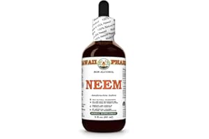 Neem Alcohol-Free Liquid Extract, Organic Neem (Azadirachta Indica) Dried Leaf Glycerite Natural Herbal Supplement, Hawaii Pharm, USA 2 fl.oz