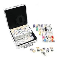 KAILE Mexican Train Dominos Game Set, 91 Tiles Double 12 Color Dots Dominoes Set for Travel Dominoes Game with Aluminum Case