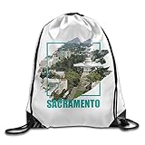 California Sacramento Shoulder Drawstring Bag Backpack String Bags School Rucksack Gym Handbag