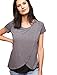 Motherhood Maternity Women's Maternity Short Sleeve Scoop Neck Layered Tulip Nursing Tee Shirt, Grey, Medium