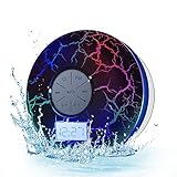 Wireless Bluetooth Shower Speakers | KGG IPX7 Waterproof Portable Bluetooth Speakers | FM Shower Radio with Suction Cup,Cool Cracking Backlight | USB Rechargeable Outdoor Bluetooth Speaker