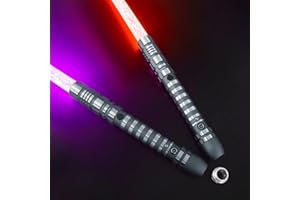 YDDSABER Dueling Lightsaber,16 RGB Colors,Metal Hilt Light Saber for Adults,2-in-1 Detachable,Ghost FX Rechargeable Lightsabers for Kids,Boys,Teens Toys (Set of 2（Grey）)