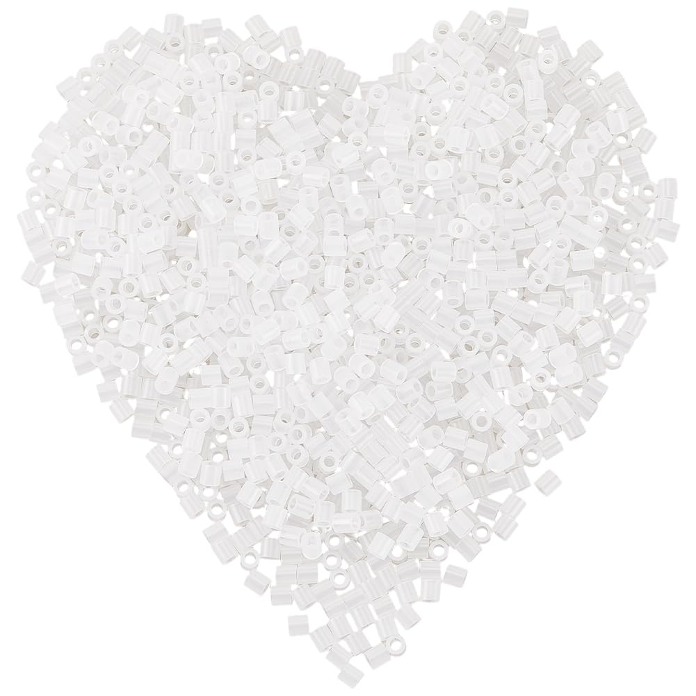 SOFPLATE 1 Box 2000 Pieces 5mm Melting Beads Clear Fuse Beads Bulk Storage Refills Compatible Hama Plastic Iron Tube Melty with 3mm Hole Replenish Accessories for Crafting DIY Holiday Decor Adults
