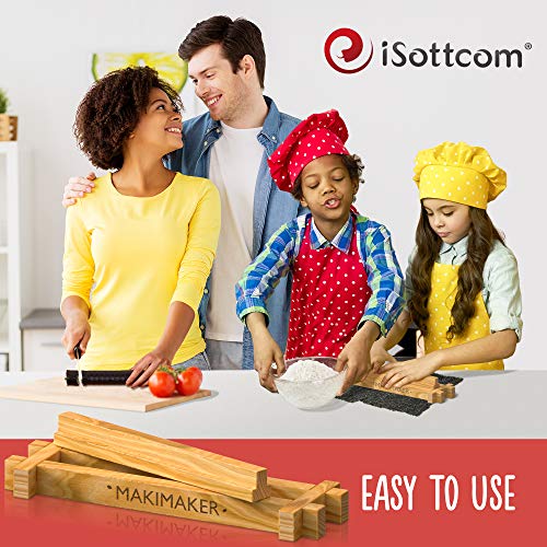 Sushi Making Kit by iSottcom – Makimaker – Sushi Maker Best for Beginners and Kids – Sushi Kit – Japanese Sushi and Rolls at Home Quick and Easy with Sushi Mold – Sushi Press – Original Gift Idea