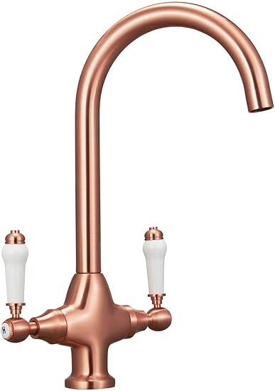 LUO Grifo, Grifo Mezclador de Cocina, Doble Palanca, Caño Giratorio 360