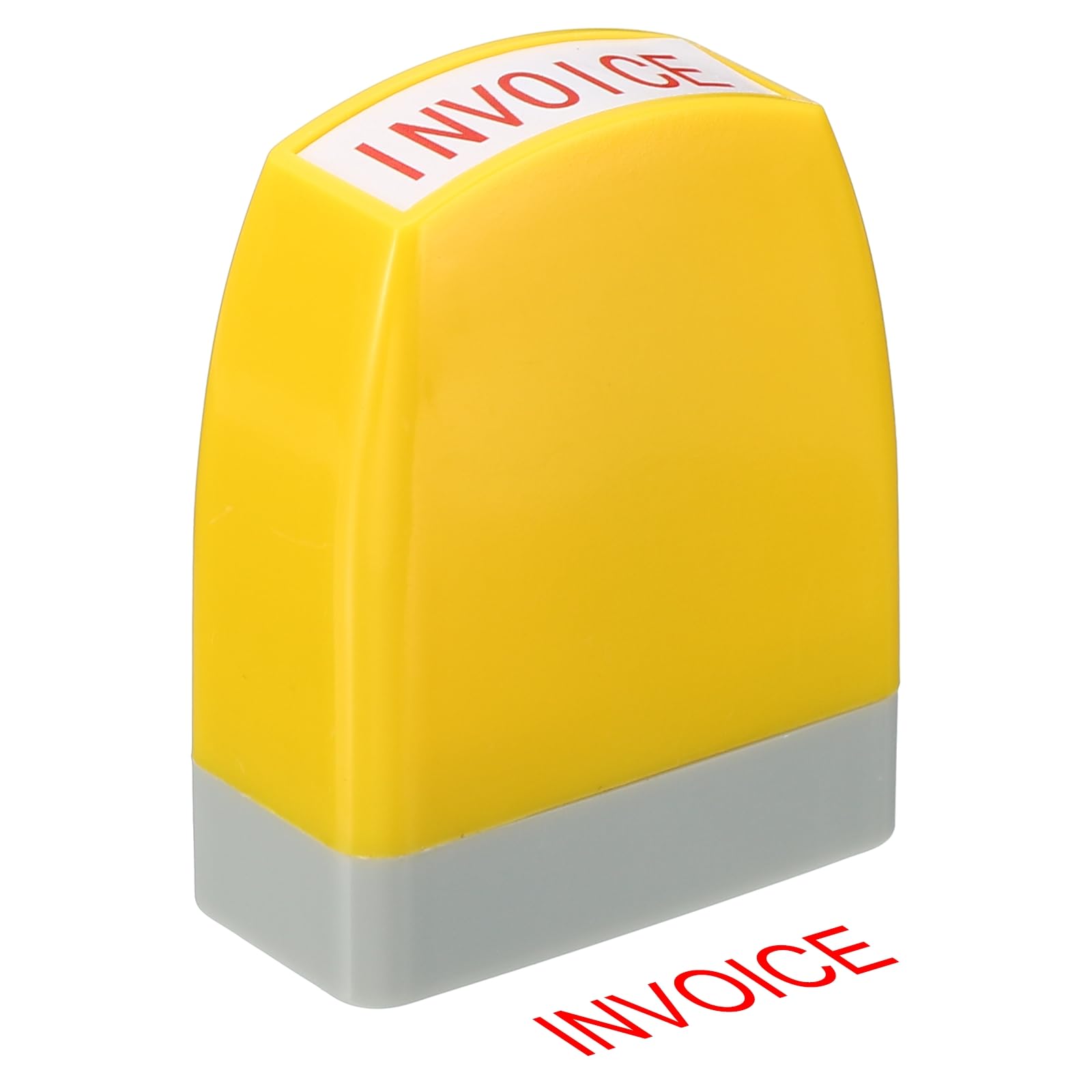 PATIKIL Invoice Notice Stamp Self Inking, Red Ink Office Stamps Pre Inked Message Stamp Refillable Business Stamp, Yellow