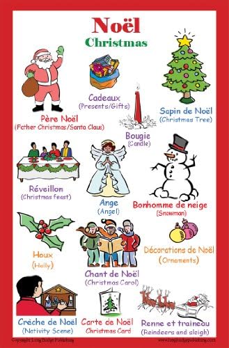 French Language School Poster - Christmas / Noel (Bilingual)
