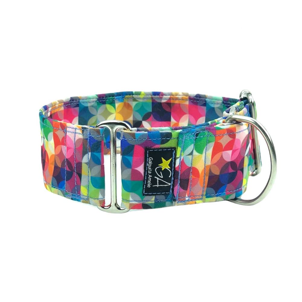 Galguita Amelie Martingale Collar for Dogs, Nickcolors, 5 cm Wide Size M (30-39 cm Circumference)