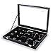 Amzdeal 20 Compartments Jewelry Display Case Ring Storage Case, Acrylic Top, Black