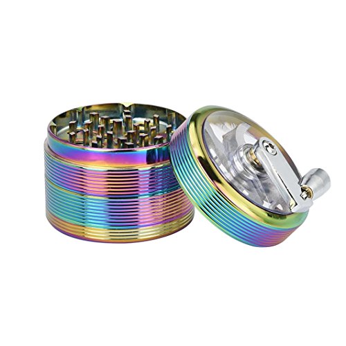 Snowfoller Herb Spice Tobacco Grinder 4-layer 6-Blades/Sharp Teeth 61mm Metal Herb & Spice Mills Spice Graters