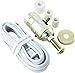 Power Gear Lampholder Kit, 8 Ft Power Cord, Push-Through Socket, Bottle Adapters, Repair/Replace Floor and Table Lamps, DIY Project, 250VAC/250W, UL Listed, Gold/White, 50961