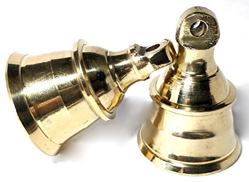 AzKrafts Decorative Indian Brass Bells Heavy Duty Solid Brass 1.6 inch, 2 inch, 2.3 inch and 2.6 inch Bells (1.6 inch, 6 pack) - Thumbnail 4