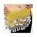 Buy Home Chiffon Dangling Gold Coins Belly Dance Hip Skirt Scarf Wrap Belt (Yellow)