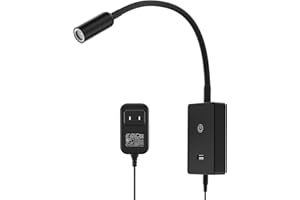 PRINCEWAY Touch Dimmable LED Wall Mount Bedside Spot Lamp, Black Flexible LED Wall Sconce Reading Light for Bedroom, 4 Bright