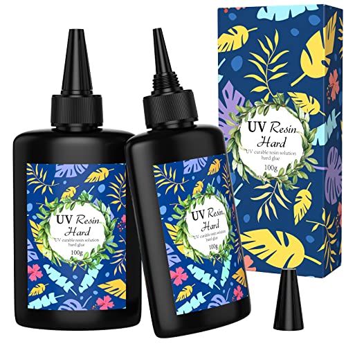 UV Resin Clear Crystal, 2 PCS 100g Upgraded UV Epoxy Resin Glue Hard