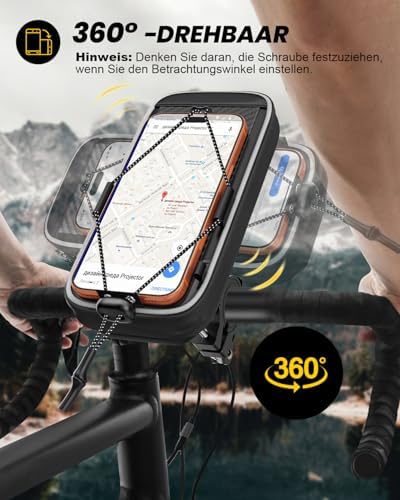 Handyhalterung Fahrrad Motorrad mit Lenkertasche für 5,5″–7″ Handy