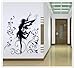 Dancing Fairy Ballerina Silhouette Peel & Stick Removable Wall Decals
