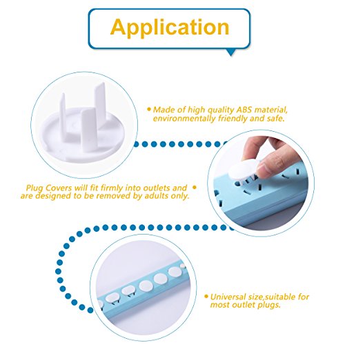 Outlet Plug Covers,50pcs Electric Outlet Plug Covers Child Proof Safety Plug Protector Socket Cover Caps (25pcs 2-prong Outlet Covers + 25pcs 3-prong Outlet Covers) - Thumbnail 2