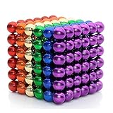 RAINBEAN 6Colors 216Pcs Magnet Building Blocks Toy for Intelligence Learning Creative Education Toy,Desk Sculpture Toy Perfect for Crafts,Magnetized Fidget Cube Provides Relief for Anxiety,ADHD,Autism