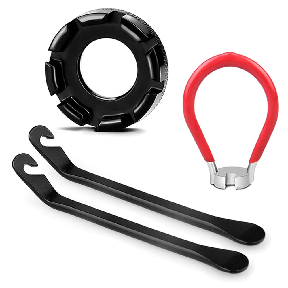 TRKETK 4 Pcs Bicycle Spoke Wrench Tool, Bicycle Wheel Spoke Truing Tool 10-15 Gauge Bike Spoke Wrench Kit Spoke Key Spanner 6 in 1 Bike Rim Correction Kit for Electric Cycling Wheel Tension