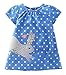 Fiream Girls Casual Cotton Short Sleeve Cartoon Dress(20022TZ,7)