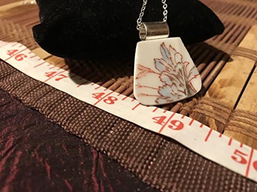 Recycled Broken French China Necklace, Limoges Floral Pendant