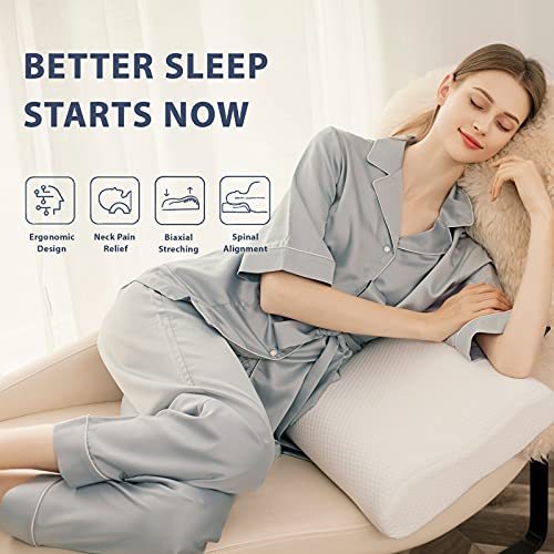 NESTLOGIC Ergonomic Cervical Pillow, Contour Memory Foam Pillow for