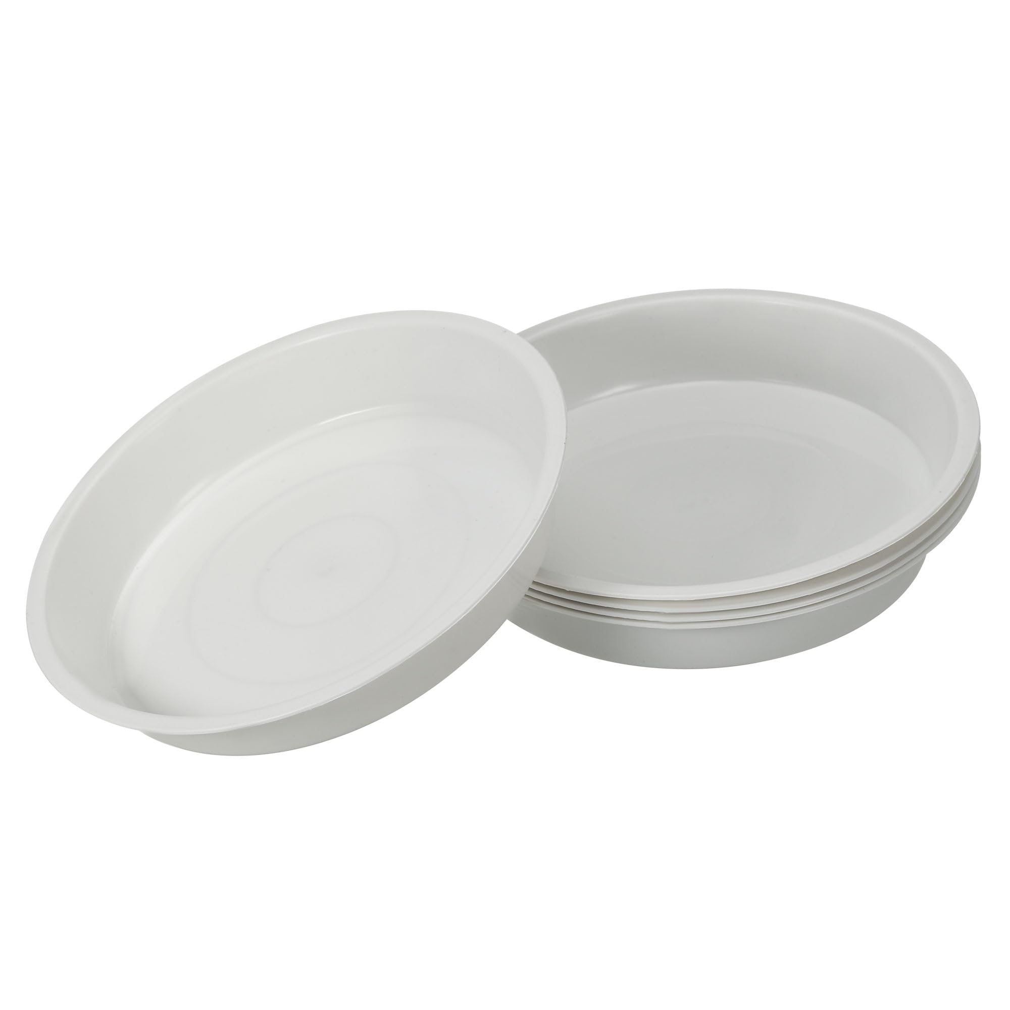 M METERXITY 5 Pack Planter Saucers - Plastic Plant Tray Flowerpot Drip Trays Round Apply to Outdoor/Garden (5.4 Inch/ 13.7cm, White)
