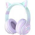 YOYOTUNE Bluetooth Kids Headphones,Cat Ear LED Light Up