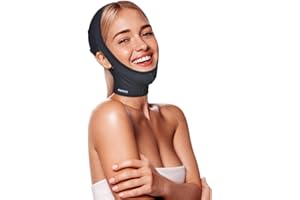 AURAFIX ORTHOPEDIC PRODUCTS Neck Chin Compression Garment Strap Bandage, Face Slimmer, Double Chin Wrap (M, Black)