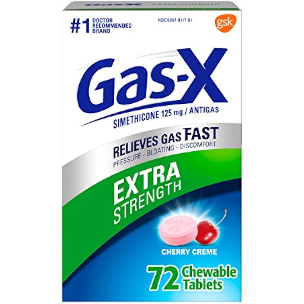 Gas X Extra Strength Pills For Fast Gas and Bloating Relief Cherry 72