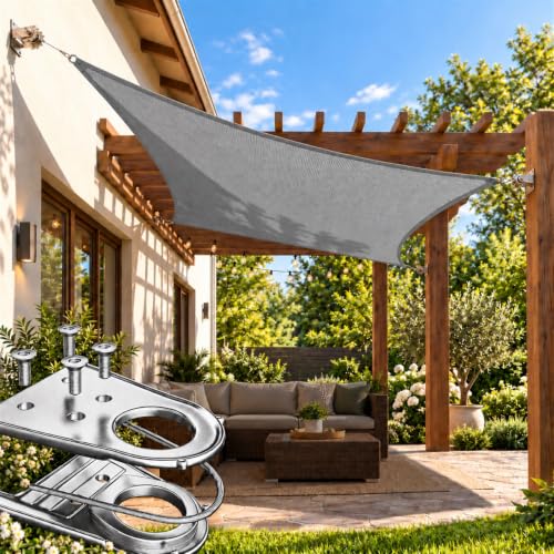 ColourTree 15' x 45' Grey Rectangle Shade Sail,UV Block Outdoor… at Amazon