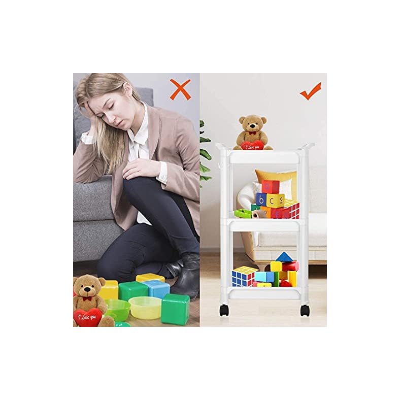 Carro de Cocina de 3 Niveles, Carro de Almacenamiento de Plastico