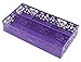 EasyPAG Desk Drawer Organizer with 4 Compartments, Carved Hollow Floral Metal Tray for Office, Jewelry, Cosmetics - No Assembly, Purple