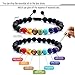Hamoery Men Women 8mm Lava Rock 7 Chakras Aromatherapy Essential Oil Diffuser Bracelet Braided Rope Natural Stone Yoga Beads Bracelet Bangle-21004