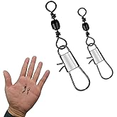 Leewoth 100pcs Fishing Snap Swivels Safty Interlock High Strength Interlock Snap Barrel Swivels Fishing Tackles Freshwater Fishing Tackles Accessories