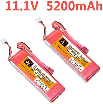 PowerHuge 11.1V 5200mAh 30C 3S Lipo Battery For RC Models Airplane, Helicopter, Car, Truck(5200mAh)