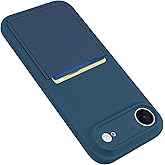 Karrint Design for iPhone Air Case with Card Holder for Women Men Soft Liquid Silicone Cover [Microfiber Lining] Full Camera Protection Shockproof Slim for iPhone Air Case Wallet Blue