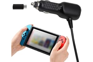 AZURAOKEY for Switch Car Charger, Fast Car Charger for Switch 2/Switch/Switch OLED/Switch lite, Switch Portable Car Charger U