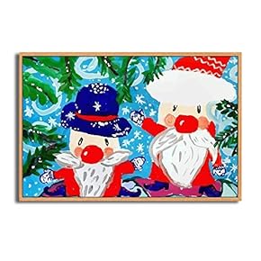 Framed Canvas Wall Art Merry Christmas Canvas Prints Home Artwork Decoration for Living Room,Bedroom - 16x24 inches