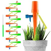 Mrupoo 12Pack Self Watering Spikes Plant Watering Devices with Control Valve Switch Self Irrigation Watering Drip Devices and Anti-Tilt Anti-Down Bracket